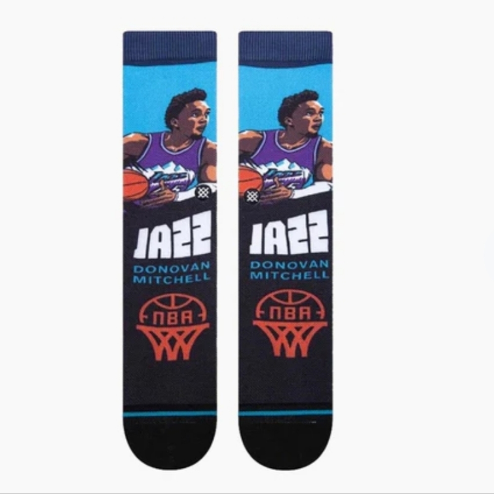 NWT Men's Utah Jazz Donovan Mitchell Stance Graded Crew Socks - Picture 6 of 10